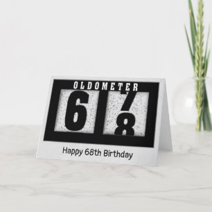 Tarjeta Odómetro negro por 68º cumpleaños
