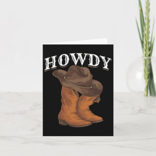 Tarjeta Oeste de Cowboy Boots Boots Cowboy Gorra Howdy Cow