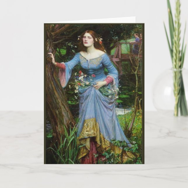 Tarjeta Ofelia por el Waterhouse (Anverso)