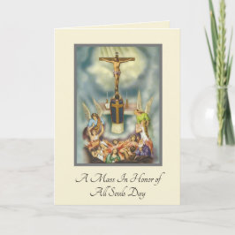 Tarjeta Oferta de misa católica en el Día de las Almas