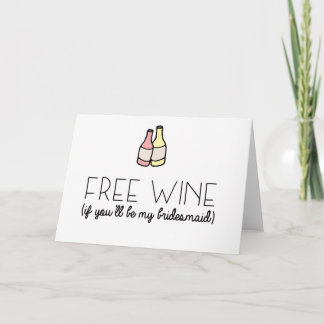 Tarjeta Oferta libre de la dama de honor del vino