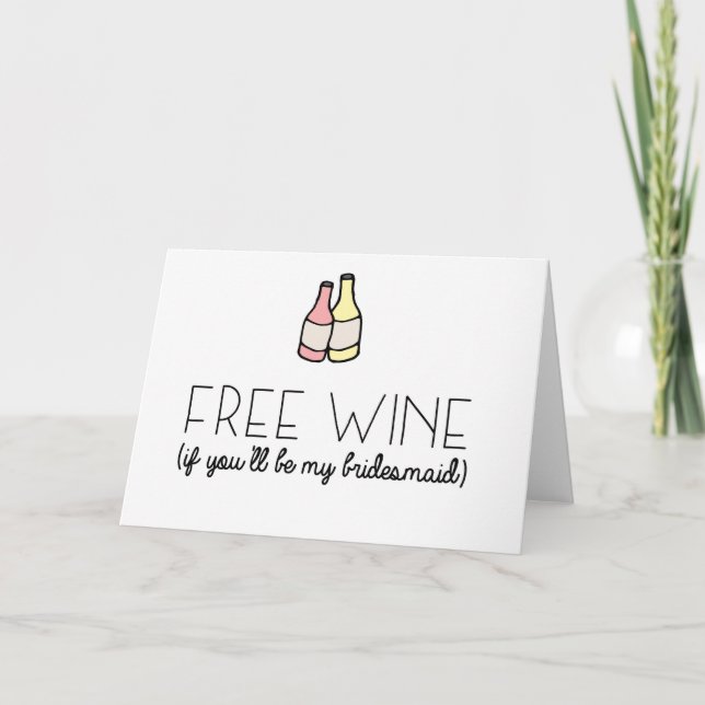 Tarjeta Oferta libre de la dama de honor del vino (Anverso)
