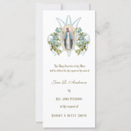 Tarjeta Oferta religiosa católica de misa fúnebre de quere