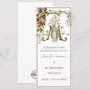Tarjeta Oferta religiosa católica de misa funeraria