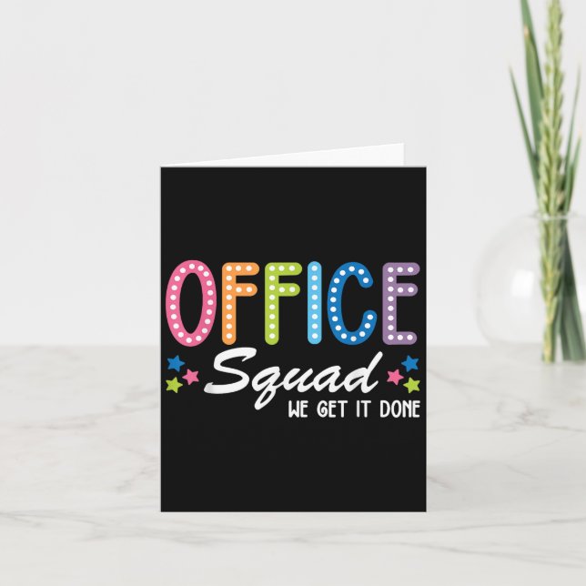 Tarjeta Office Squad Lo Hacemos De Vuelta A La Escuela Hap (Anverso)