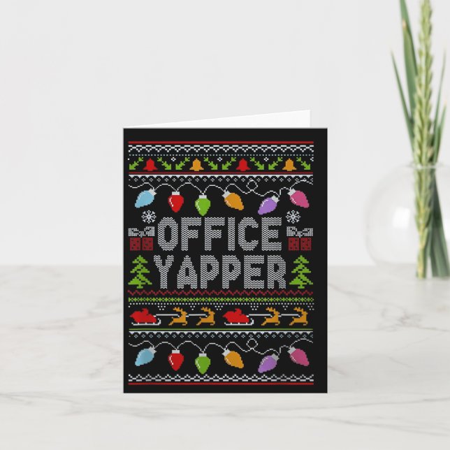 Tarjeta Office Yapper Ugly Sweater Christmas  (Anverso)