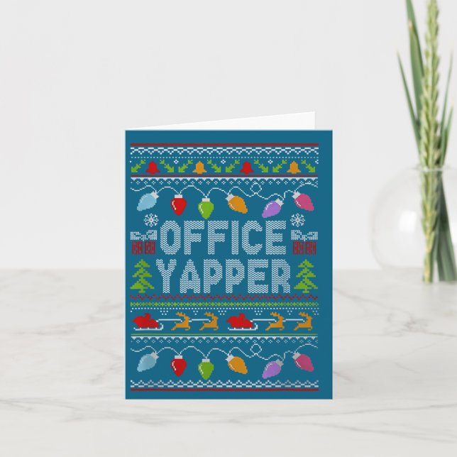 Tarjeta Office Yapper Ugly Sweater Christmas  (Anverso)