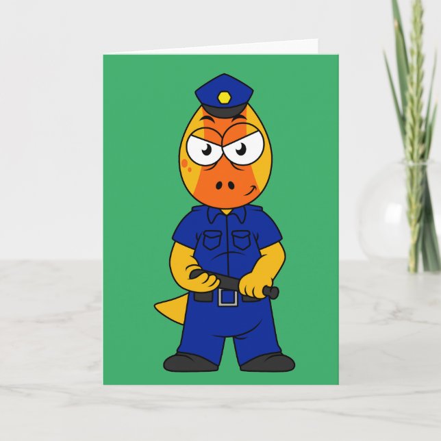 Tarjeta Oficial de Policía de Pachycephalosaurus. (Anverso)