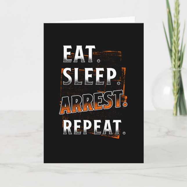 Tarjeta Oficial de policía diciendo chistes (Anverso)