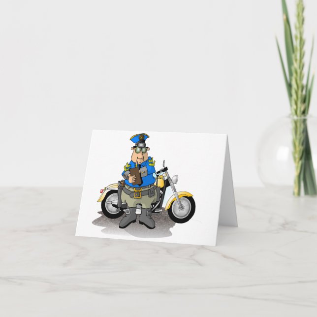 Tarjeta Oficial De Policía Escribiendo Cartas De Billetes (Anverso)