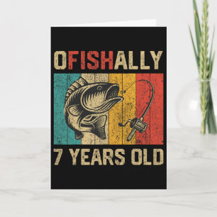 Tarjeta Oficialmente 7 Años Cumpleaños Divertido Pesca