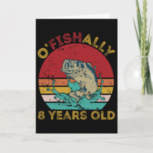 Tarjeta Oficialmente 8 Años Cumpleaños Divertido Pesca