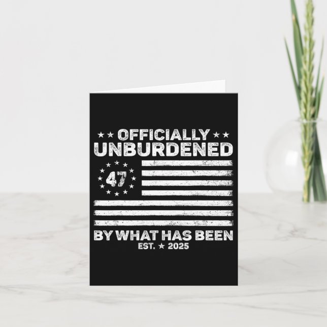 Tarjeta Oficialmente Aliviado Por Lo Que Ha Sido Trump Vic (Anverso)