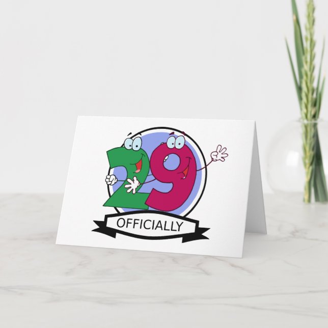 Tarjeta Oficialmente bandera de 29 cumpleaños (Anverso)