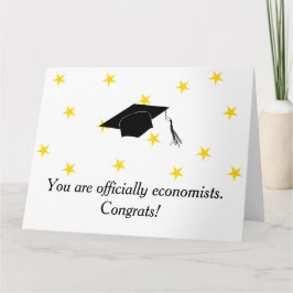 Tarjeta ¡Oficialmente son economistas, felicitaciones!
