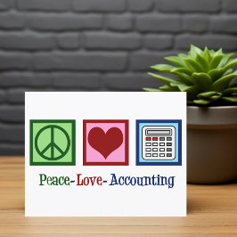 Tarjeta Oficina de contabilidad de Peace Love