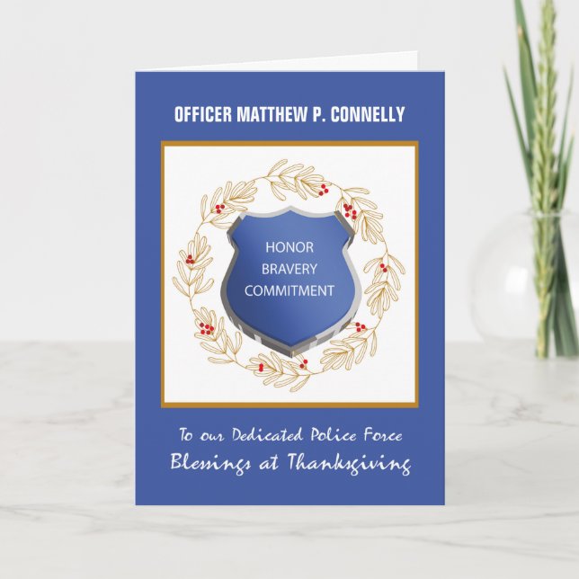 Tarjeta Oficina de Policía Bendiciones Religiosas Acción d (Anverso)