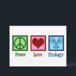 Tarjeta Oficina de Urología Amor Paz Urólogo<br><div class="desc">Urología Amor Paz. Una tarjeta genial de urólogo para un médico o enfermera de urología con un signo de paz,  corazón y foto de una vejiga. Grandes tarjetas de vacaciones del departamento de urología.</div>