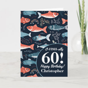 Tarjeta Ofishally 60 Fisherman Birthday