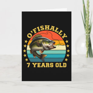 Tarjeta Ofishally 7 Años Cumpleaños Retro Pesca Cumpleaños