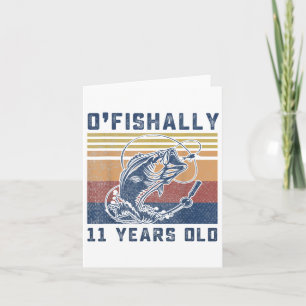 Tarjeta Ofishally, Camisa de 11 años, pesca de cumpleaños