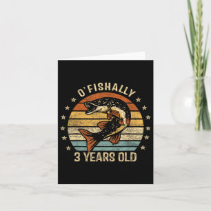 Tarjeta Ofishally, de 3 años, camiseta de 3 años, pesca co
