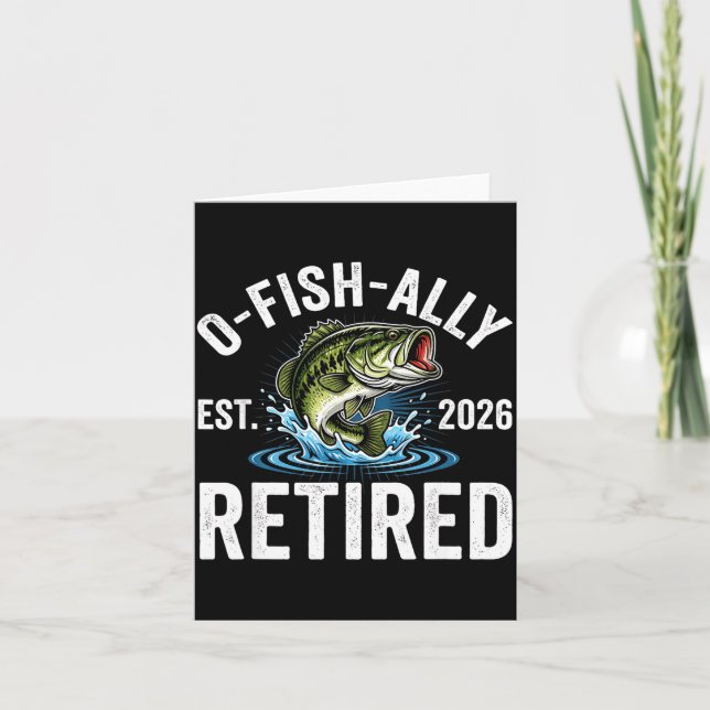 Tarjeta Ofishally Retired 2026 Funny Fishing Retirement Fi (Anverso)
