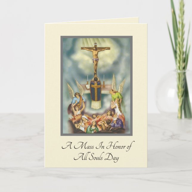 Tarjeta Ofrenda de la Misa Católica del Día de las Ánimas (Anverso)