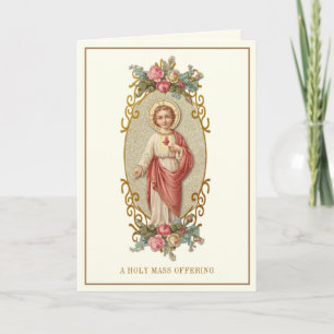 Tarjeta Ofrenda de la Misa Católica Sagrado Corazón de Jes