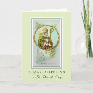 Tarjeta Ofrenda de la Misa Católica Shamrocks del Día de S