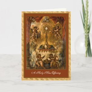 Tarjeta Ofrenda de la Misa Católica Tradicional Eucaristía
