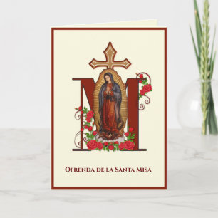 Tarjeta Ofrenda de Misa de Simpatía Católica Española Guad