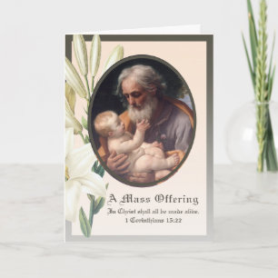 Tarjeta Ofrenda de Misa de Sufragio Católica St. José Jesú
