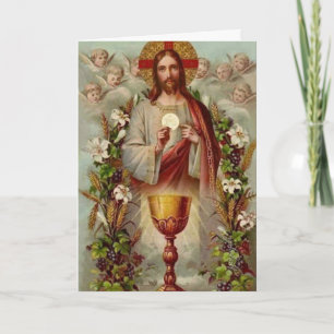 Tarjeta Ofrenda tradicional de la Misa Católica Sagrado Co