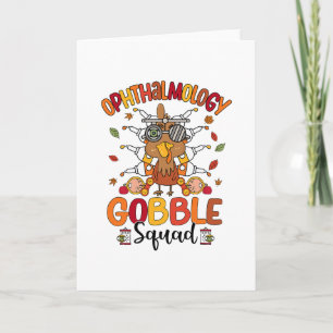 Tarjeta Oftalmología Gobble Squad Pavo Optometrista Día de