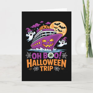 Tarjeta Oh Boo Viaje de Halloween Fantasma Ts Barco Viaje 