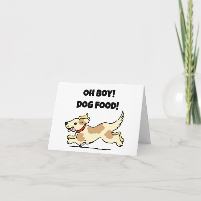 Tarjeta Oh Boy Dog Food Hungry Puppy Ilustracion (Anverso)