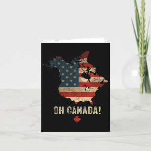 Tarjeta ¡Oh Canadá! Mapa divertida de Trump 47 Shirt Canad