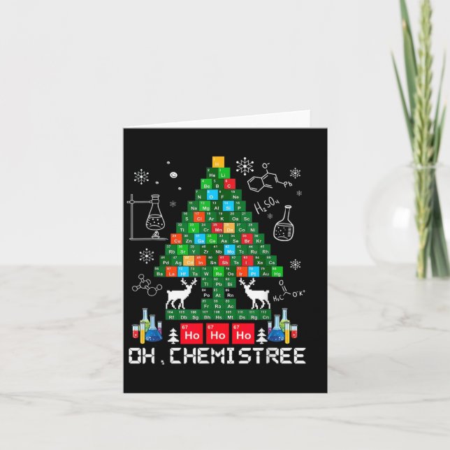 Tarjeta Oh Chemistree Christmas Tree Xmas Lights Química (Anverso)