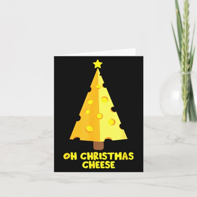Tarjeta Oh Christmas Cheese Funny Cheese Lovers Gift  (Anverso)
