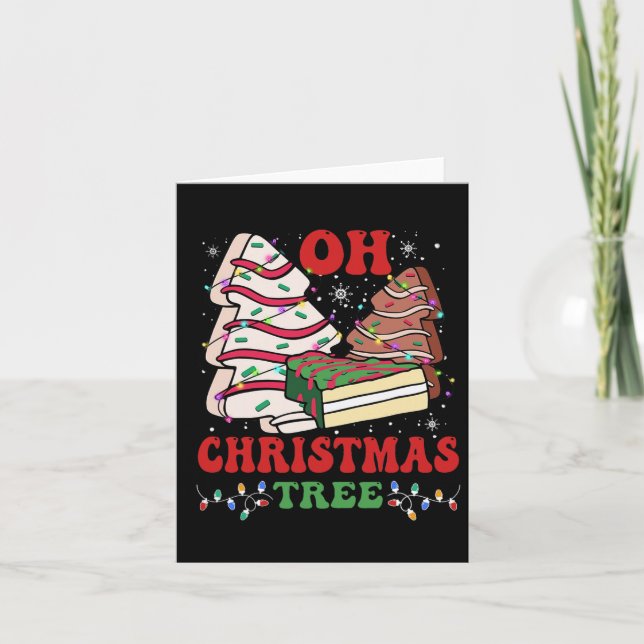 Tarjeta Oh Christmas Tree Cake Xmas Lights Funny Mating (Anverso)