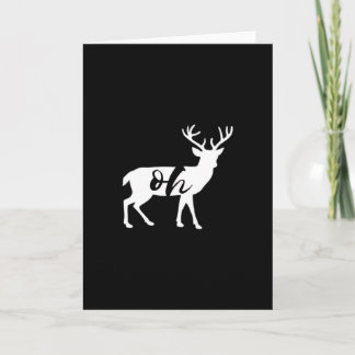 Tarjeta Oh Ciervo Diseño Mínimo Monocromo