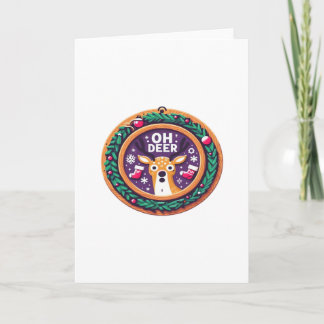 Tarjeta Oh Ciervo Diseño Navideño Festivo