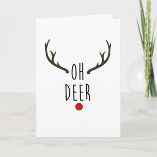 Tarjeta OH CIERVO Reno Navidad Fiesta de Navidad Gracias