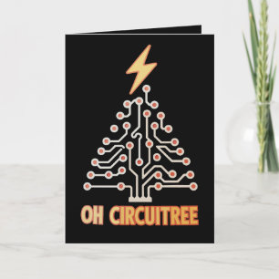 Tarjeta Oh Circuitree Electricista Árbol de Navidad Xmas