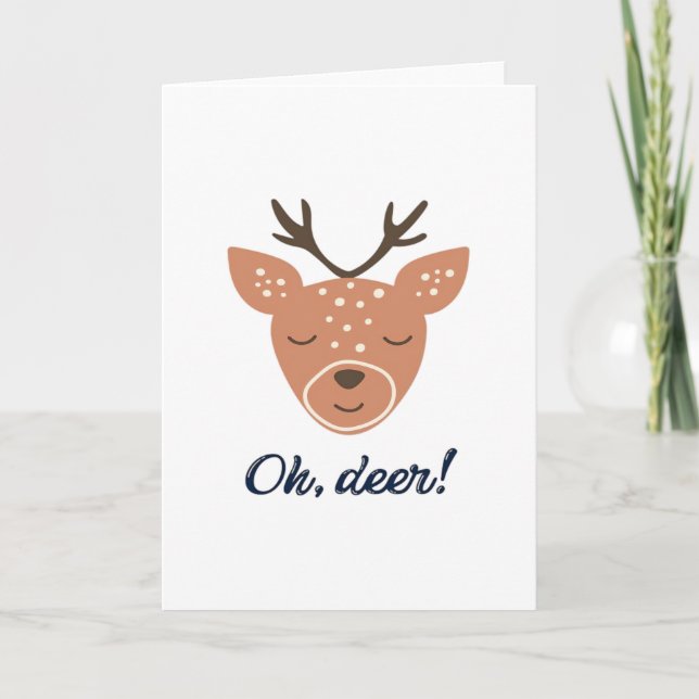 Tarjeta Oh Deer Deer Love Save The DeeFolded Greeting Card (Anverso)