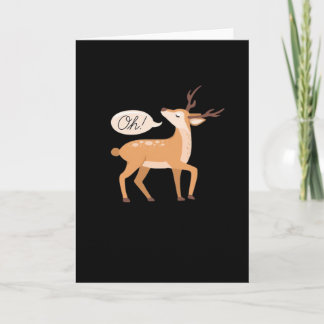 Tarjeta Oh Deer Minimal Clean AesthetiFolded Greeting Card