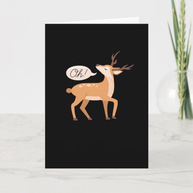 Tarjeta Oh Deer Minimal Clean AesthetiFolded Greeting Card (Anverso)