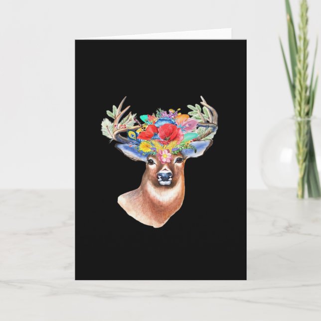 Tarjeta Oh Deer Modern Artistic Style Folded Greeting Card (Anverso)
