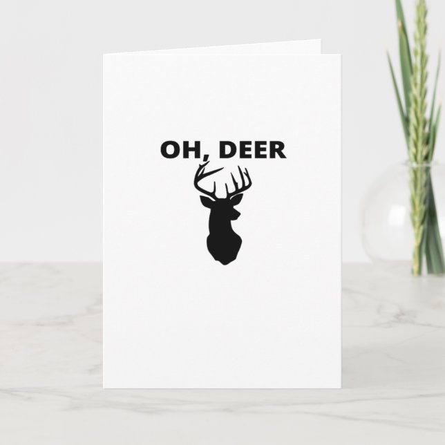 Tarjeta Oh Deer Oh Dear Whimsical Art Folded Greeting Card (Anverso)